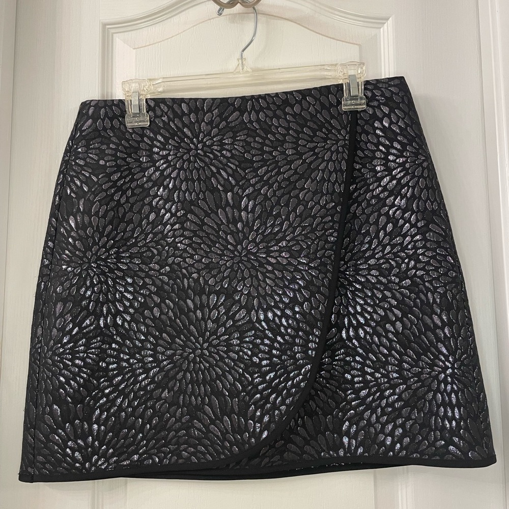 Shimmery faux wrap skirt